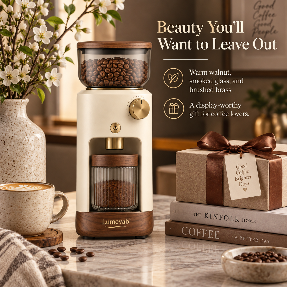 Lumevab™ Sculptural Electric Coffee Grinder
