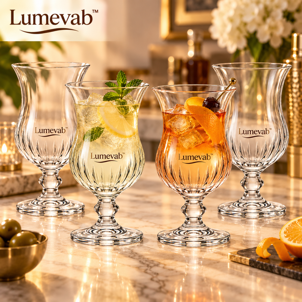 Lumevab™ Crystal Cocktail Glass Set