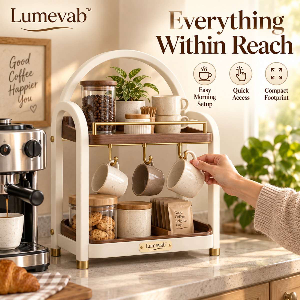 Lumevab™ Coffee Corner Organizer Shelf