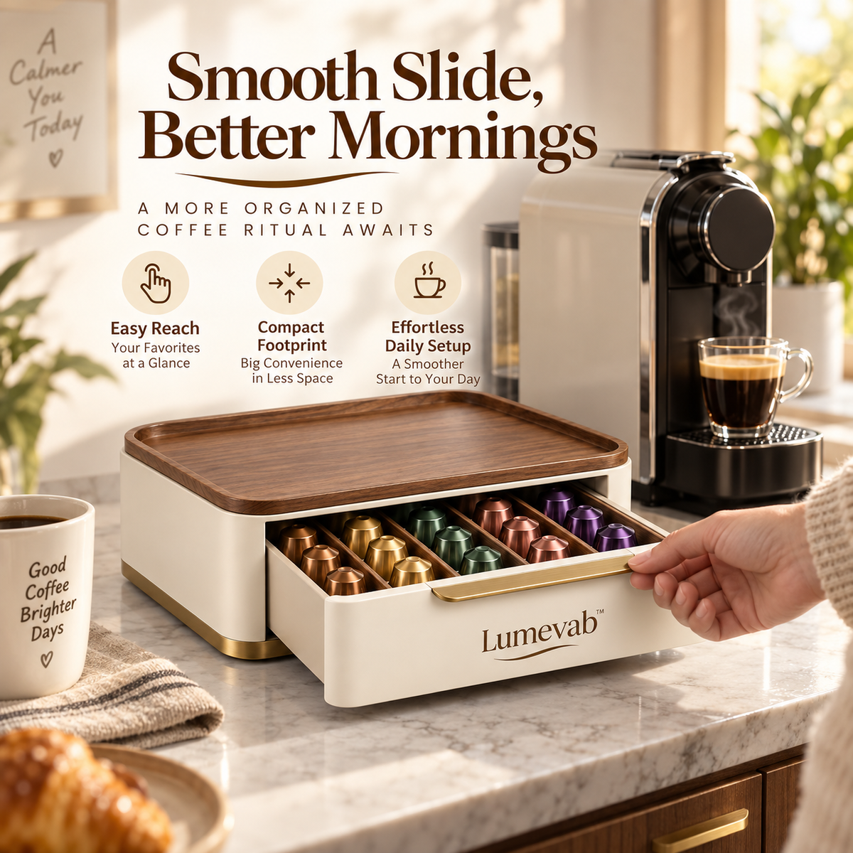 Lumevab™ Modular Coffee Capsule Storage Drawer
