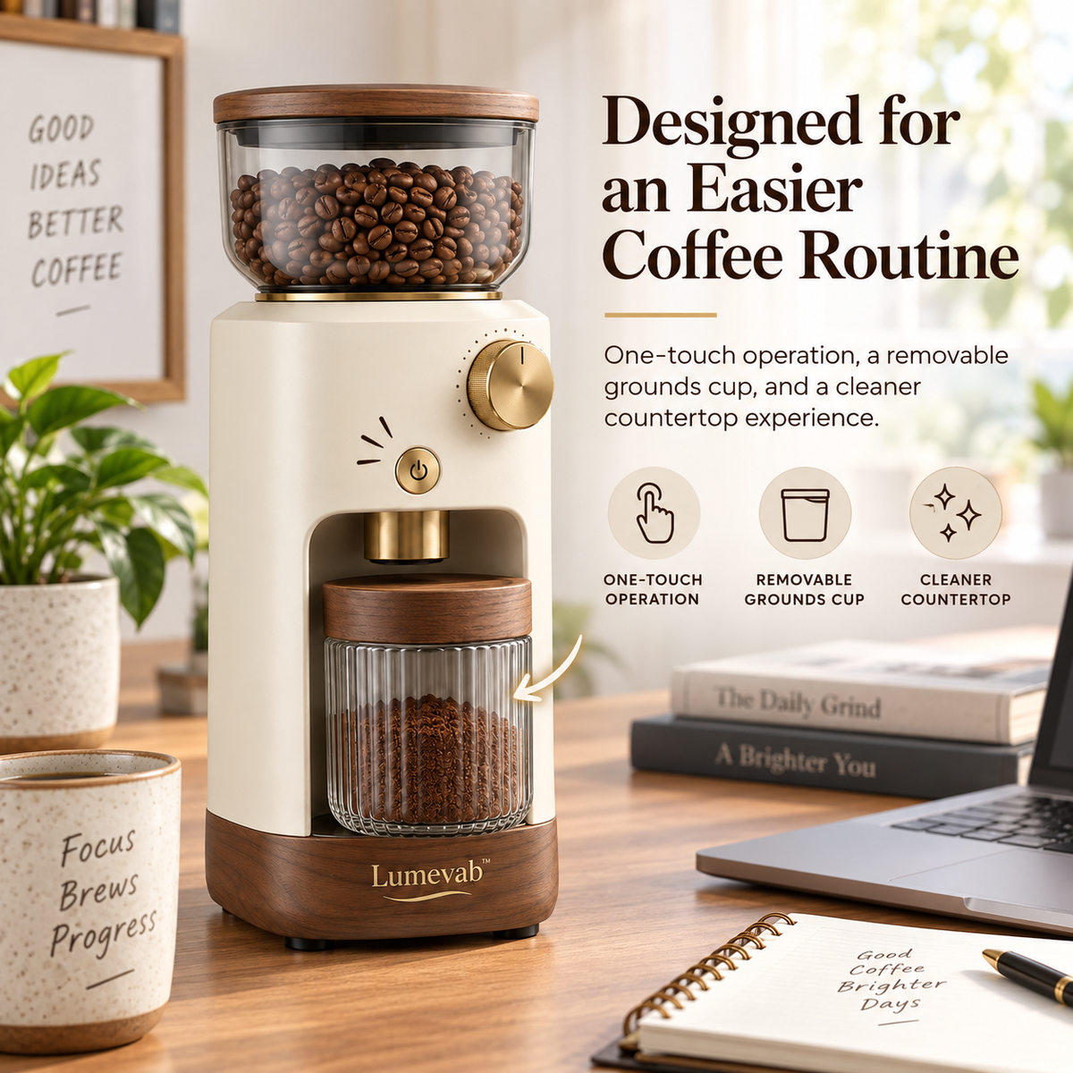 Lumevab™ Sculptural Electric Coffee Grinder