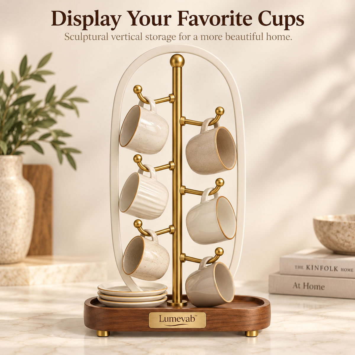 Lumevab™ Sculptural Coffee Cup Display Stand