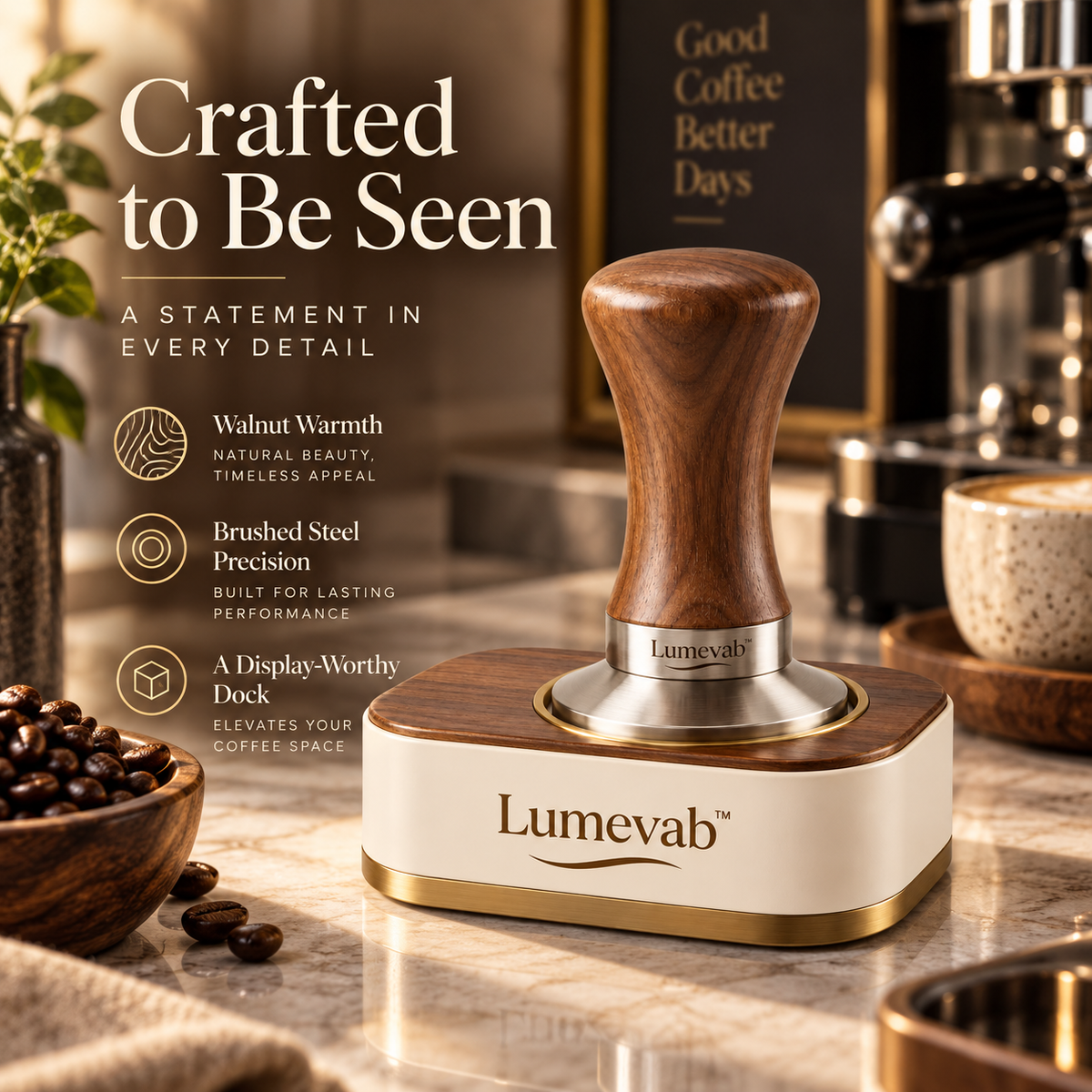 Lumevab™ Wooden Base Coffee Tamper