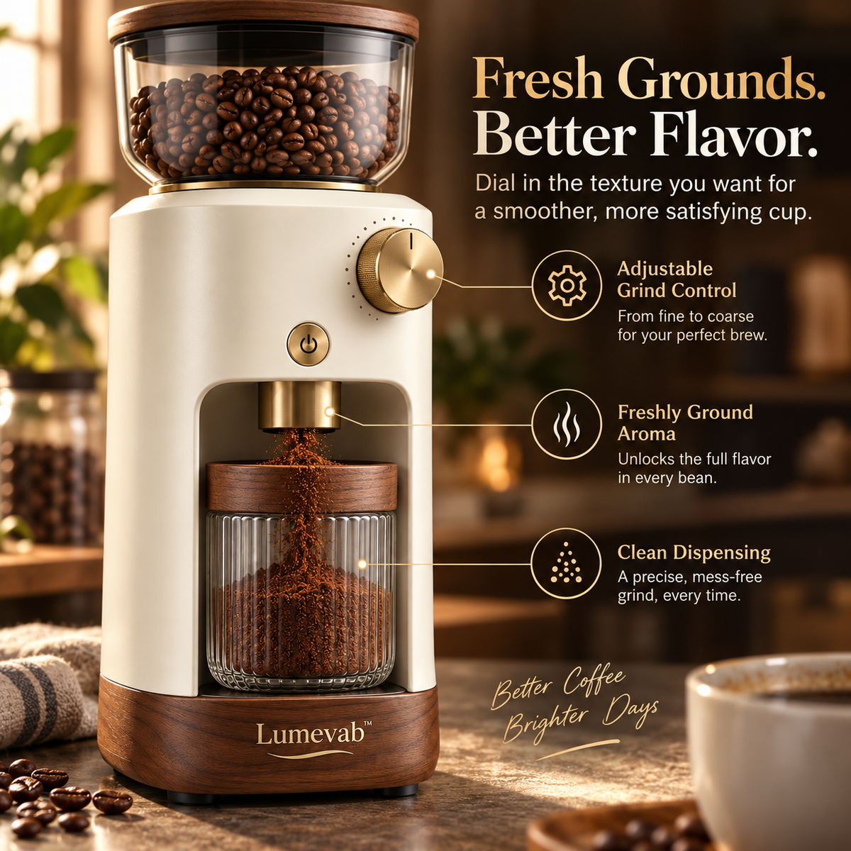 Lumevab™ Sculptural Electric Coffee Grinder