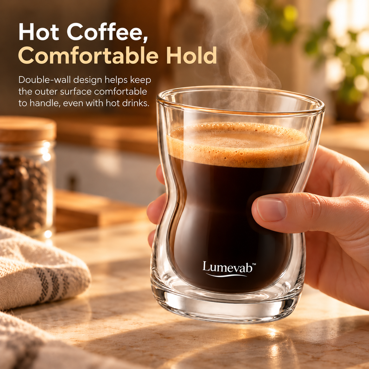 Lumevab™ Sculpted Glass Coffee Cup