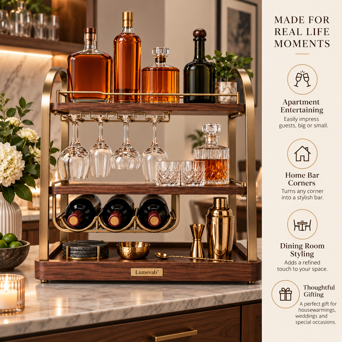 Lumevab™ Modular Home Bar Storage Rack
