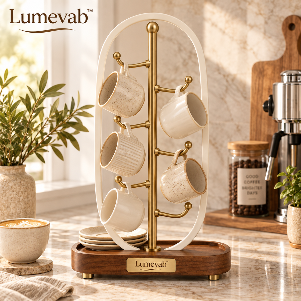 Lumevab™ Sculptural Coffee Cup Display Stand